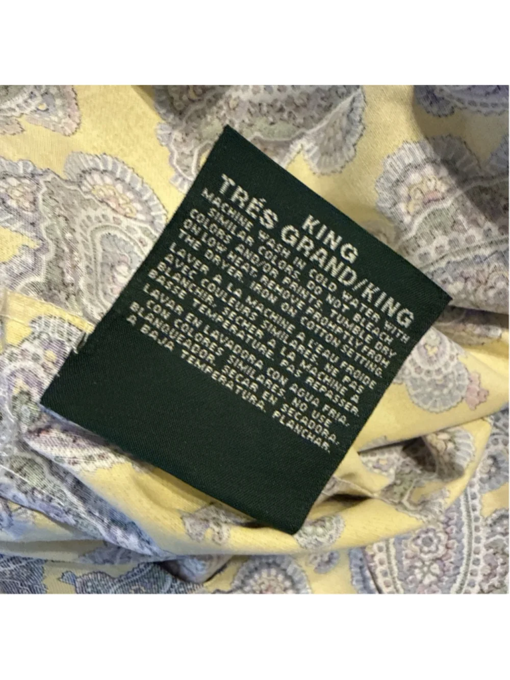 Ralph Lauren Studio Paisley Pale Yellow King Duvet Comforter Cover New Vintage
